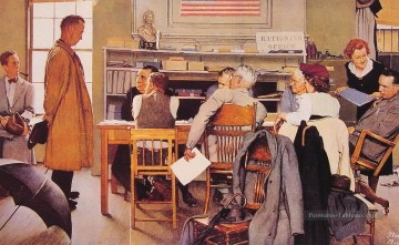 Norman Rockwell Painting - visits a ration board 1944 Norman Rockwell